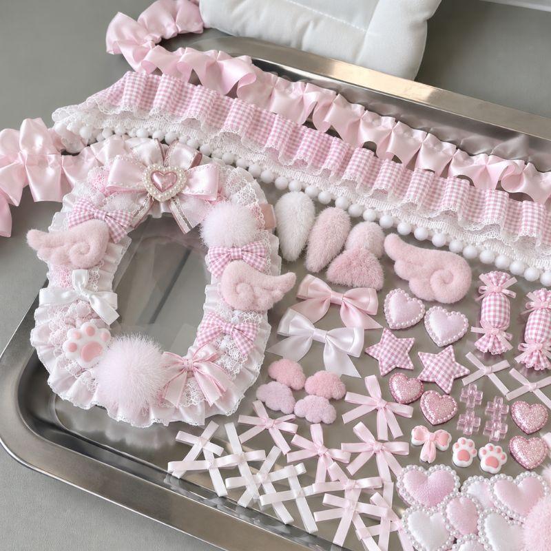 Colorful Ribbon Lace Trim Handmade Material Kit DIY Angel Wings Bunny Ear Handmade Material Pack Pain Bag Card Cover Decoration