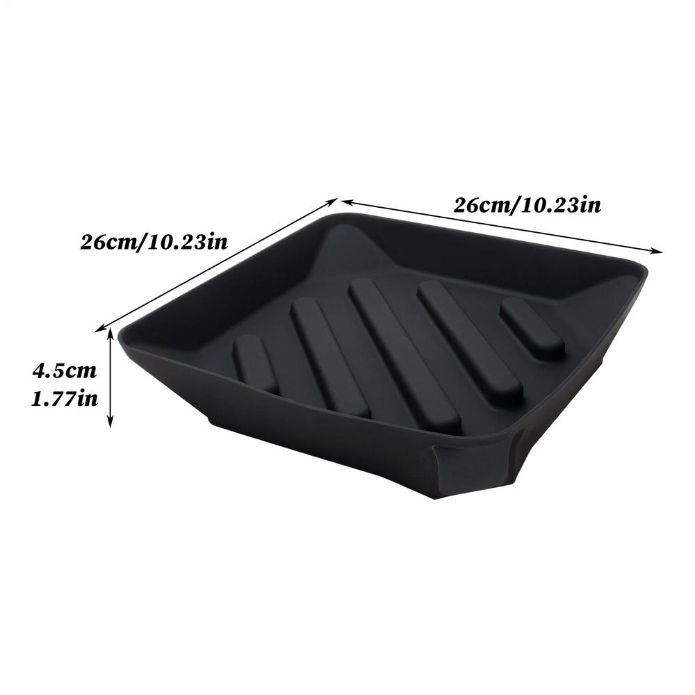 Dish Mats For Kitchen Counter Silicone Sponge Rack Non-Slip Drain Pad With Spout For Counter Bathroom Sink Side Utility Room