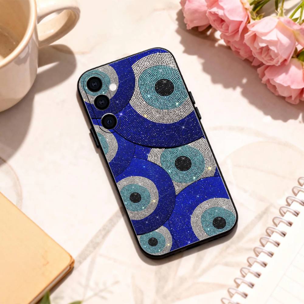 

Turkish L-Lucky Blue Evil Eye phone Case For Samsung Galaxy A73,A72,A71,A70,A53,A52,A51,Others Soft Black Shell Samsung a32 5g