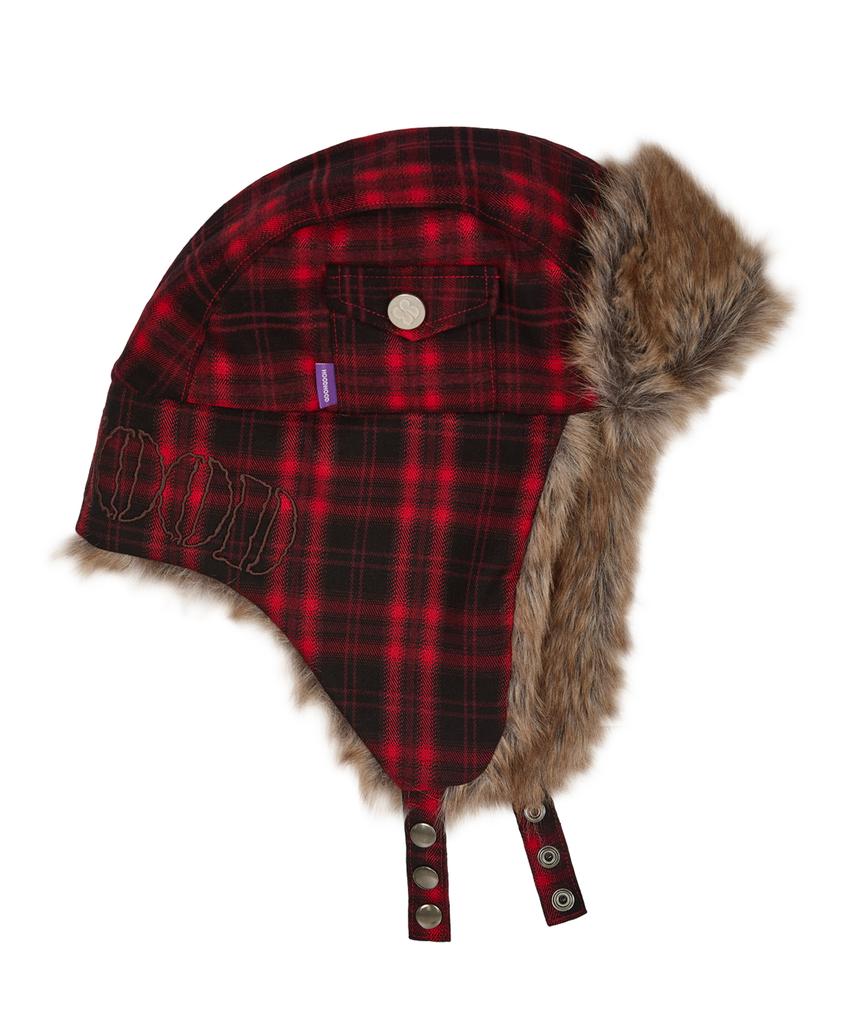 HOODHOOD Hd Fur Trooper Hat Check Red