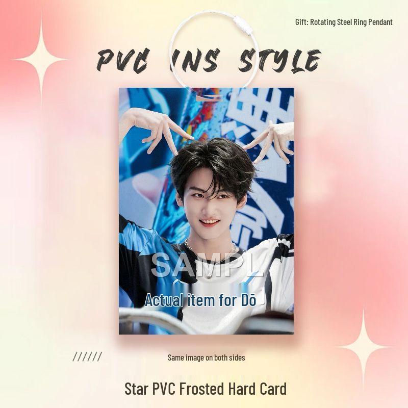 

Zhou Keyu PVC Mini Card Holder: Star Idol Pendant & Personalized Competition Pass Bag. PVC Frosted Hard Card (7cm x 10cm)