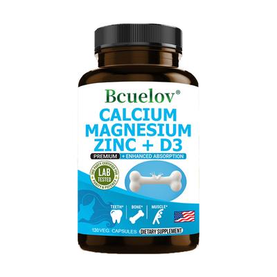 Calcium, Magnesium, Zinc, Vitamin D3, Dietary Supplement,120 Capsules