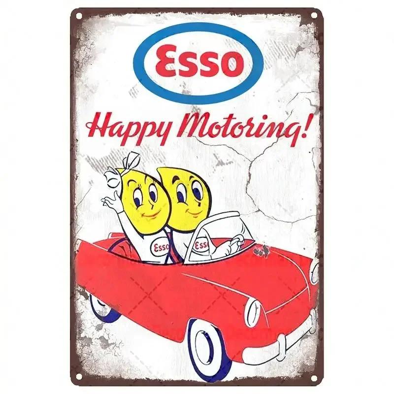 Mike86 ESSO Tiger PIN UP Vintage Metal Tin Signs Man Cave Oil Shop Posters Decoration LTA