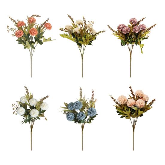 Artificial Flower Ball 5 Head Realistic UV Resistant Fake Chrysanthemums