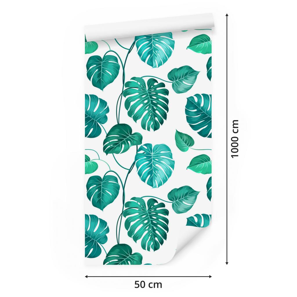 Monstera Leaves Nature Wallpaper for Living Room and Bedroom 50x1000