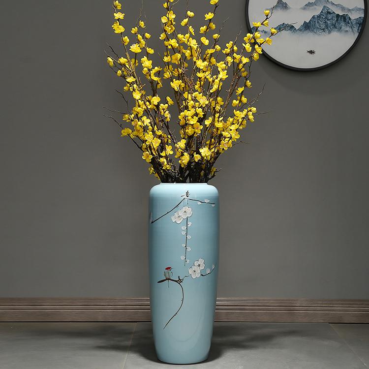 Large Retro Ceramic Floor Vase for Creative Dried Flower Arrangements In Living Room