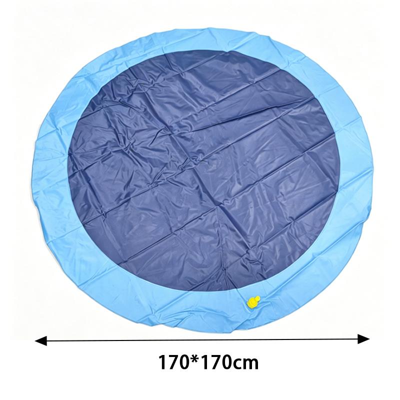Summer Dog Splash Sprinkler Pad Foldable Pet Fountain Water Mat Outdoor Cooling Toy for Dogs Kids Blue 100/150/170cm