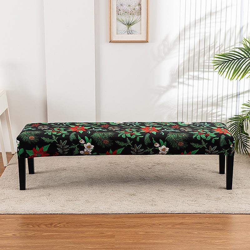 1Pc Long Bench Cover Stretch Polyester Removable Washable Anti-Dirty Piano Stool Chair Covers Living Room Bedroom Seat Protector