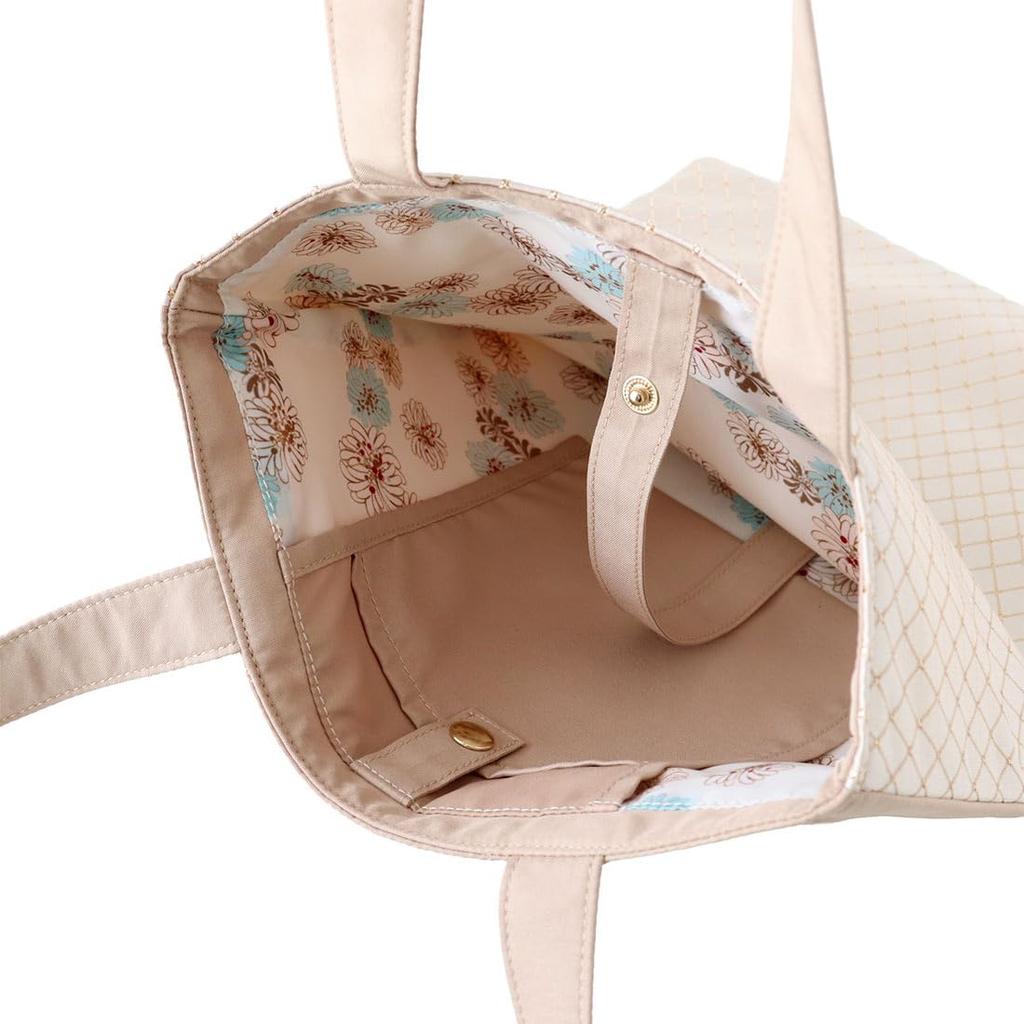 Paul Joe Accessoires Eco Bag Shopping Bag A4 Size Quilted Pattern Ladies Beige & 001702-0001