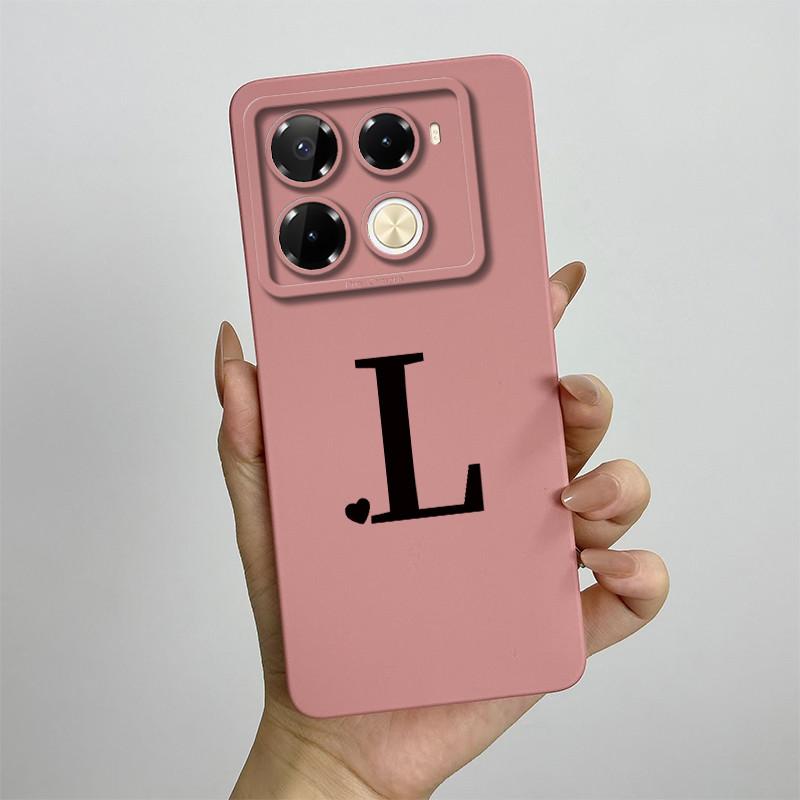 for Infinix Note 40 4G X6853 / Note 40 Pro 4G 5G X6850 X6851 / Pro Plus X6851B Phone Case Cute Letters Silicone Shockproof Cover