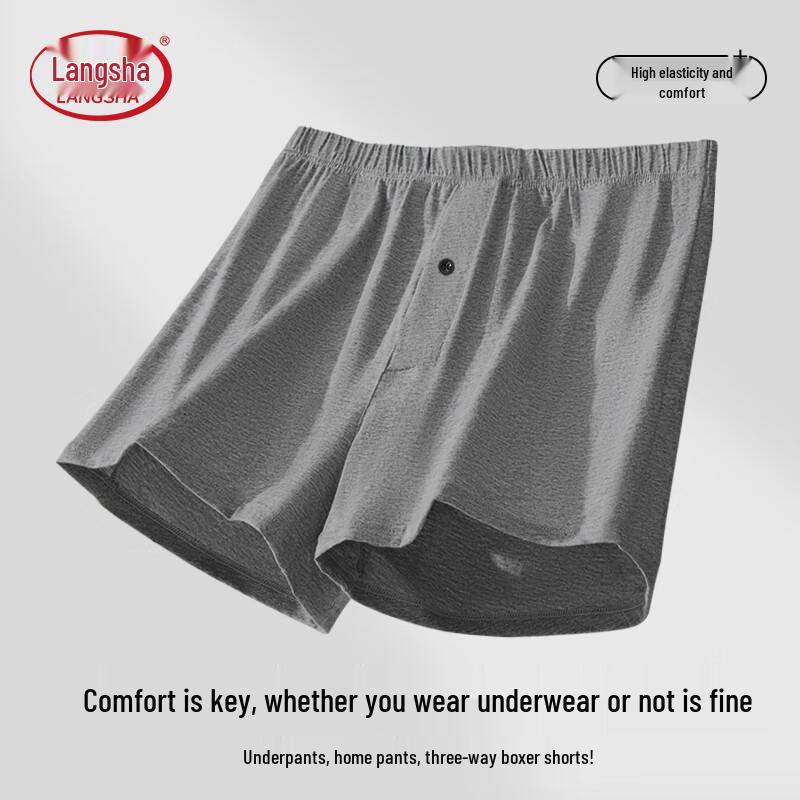 Langsha Men's Pure Cotton Lounge Boxer Shorts
