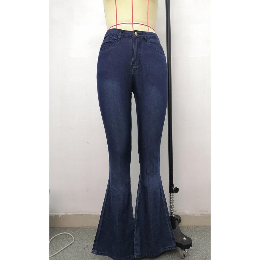 Dżinsy Damskie z Wysokim Stanem Elastyczne Wyszczuplające Spodnie Podkowy