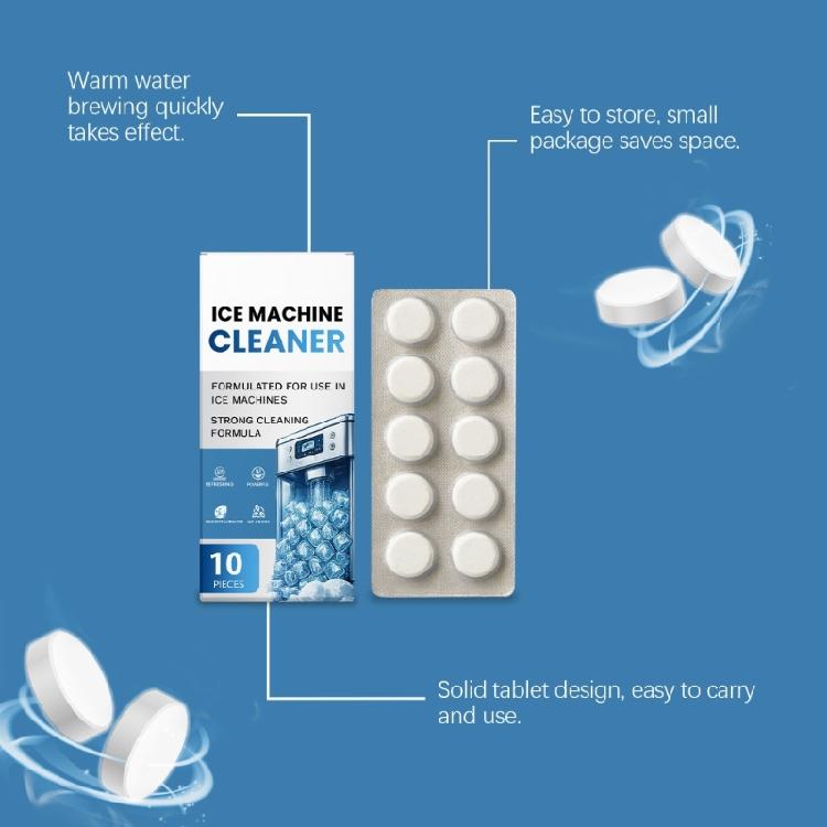 10pcs Ice Machine Descaling Tablets Professional Strength Ice Maker Cleaner For Spotlessly Interior And Clean Ice Making