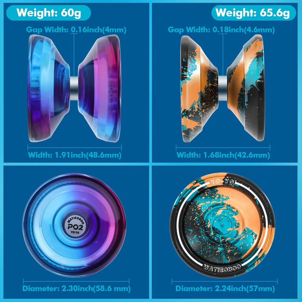 WATIEOBOO Yoyo Suitable for Everyone from Beginners To Professional Yoyo It Features Dual Metal and PC Plastic Allowing You To Convert Between