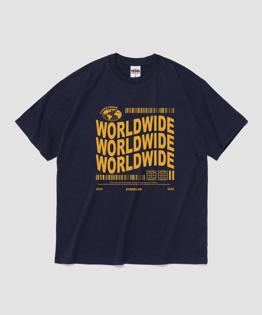 TAILOR STUDIO Worldwide Short Sleeve T-Shirt (Navy)