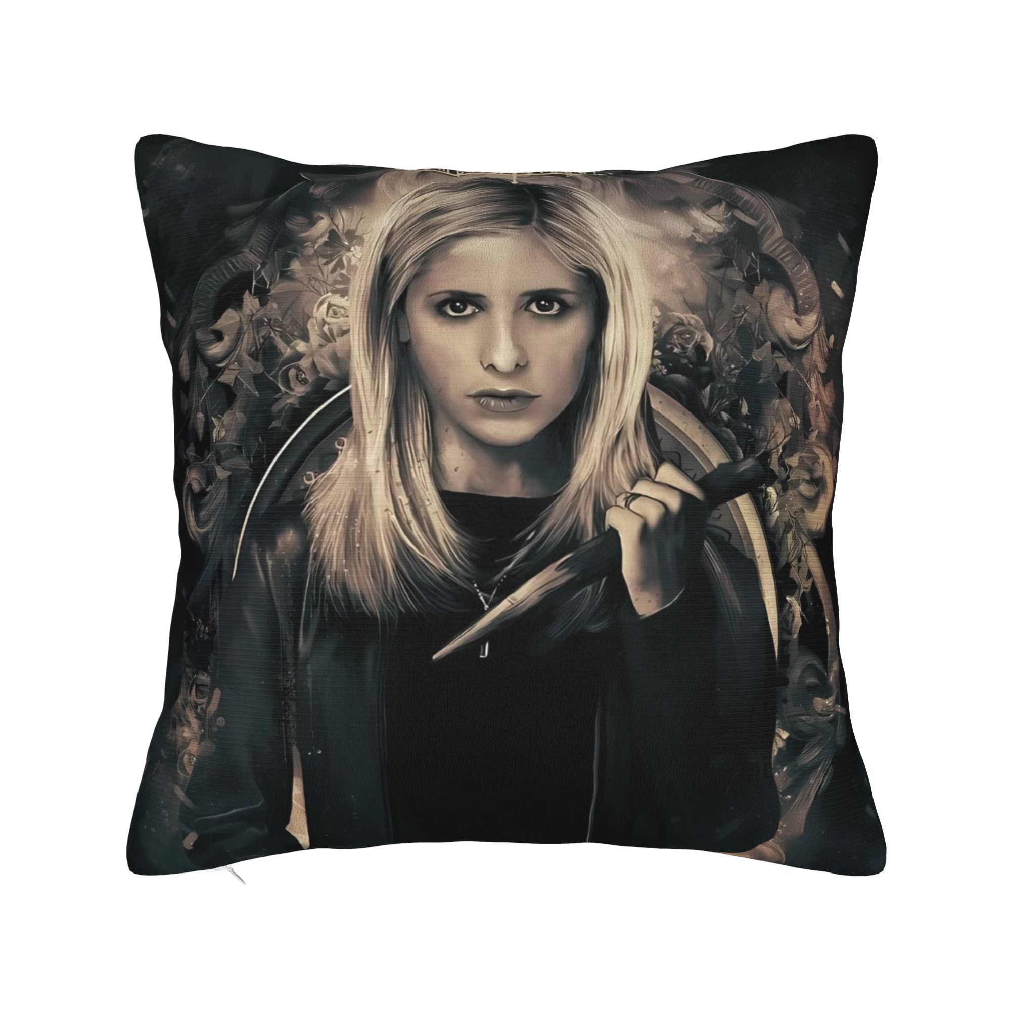 Pillow Cover Buffys the V-Vampire Slayer Morden Pillow Case For Living Room Chair Pillowcases 12x12Inch