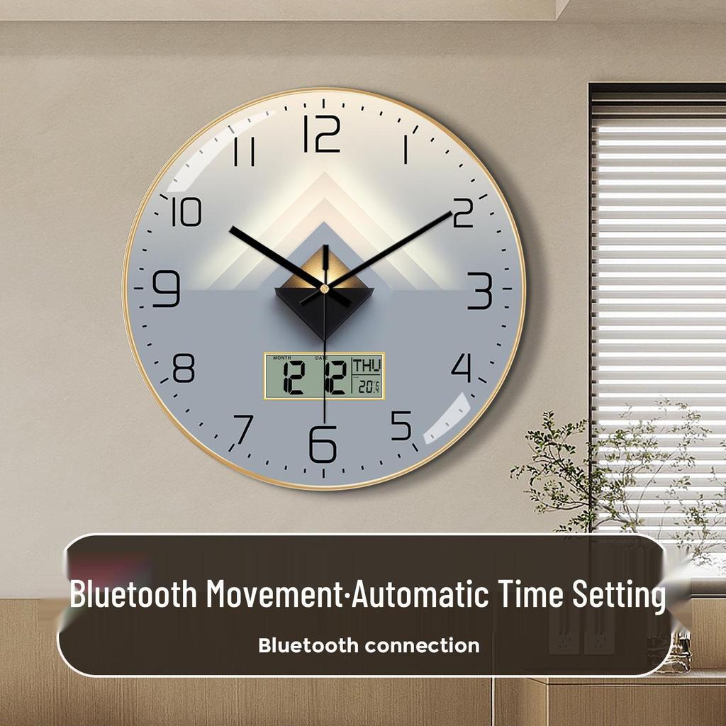 Bestselling Bluetooth Wall Clock with Automatic Time Sync, English LCD, and Perpetual Calendar - Wall-Mounted Electronic Clock