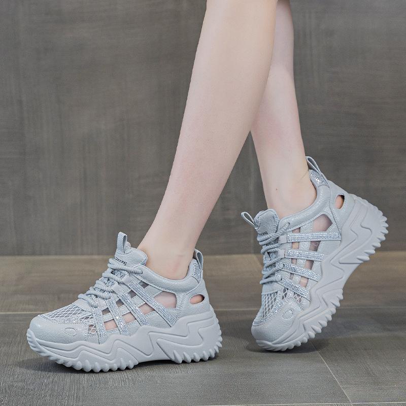 2518 mesh breathable rhinestone dad shoes women's tide summer new platform casual shoes