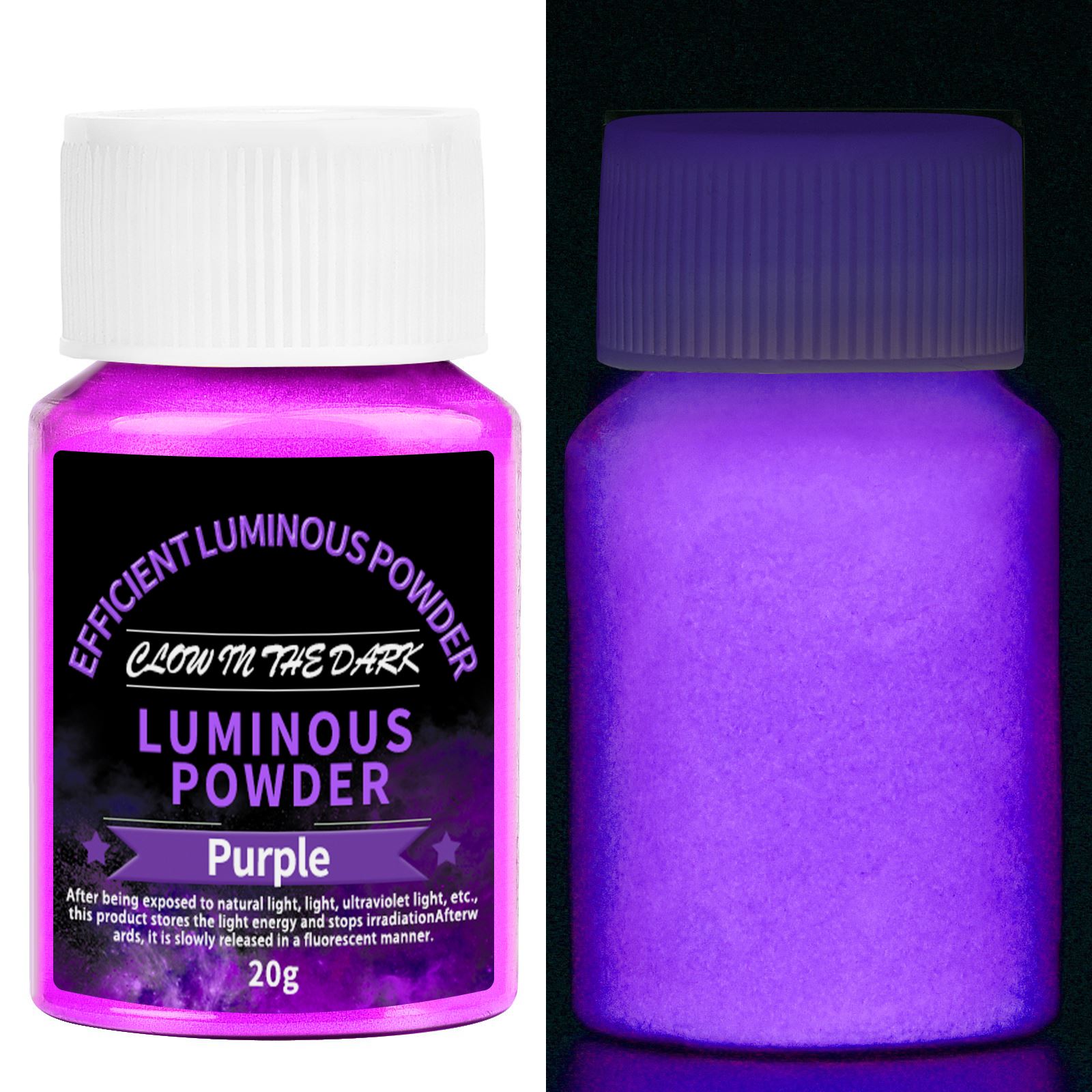 

20g Fluorescent Powder Luminous Paint Epoxy Resin Pigment DIY Paint Nails Glow In Dark Makeup Body Painting Party Decoration