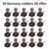 20Pcs/Set WW2 Military Soldier Array Soviet US UK France Japan Canada Italy China Building Blocks Action Figure Bricks Kids Toy