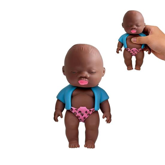 Black Babies Stress Relief Toy Slow Rising Anxiety Relieving Mini Baby Squeeze Toy