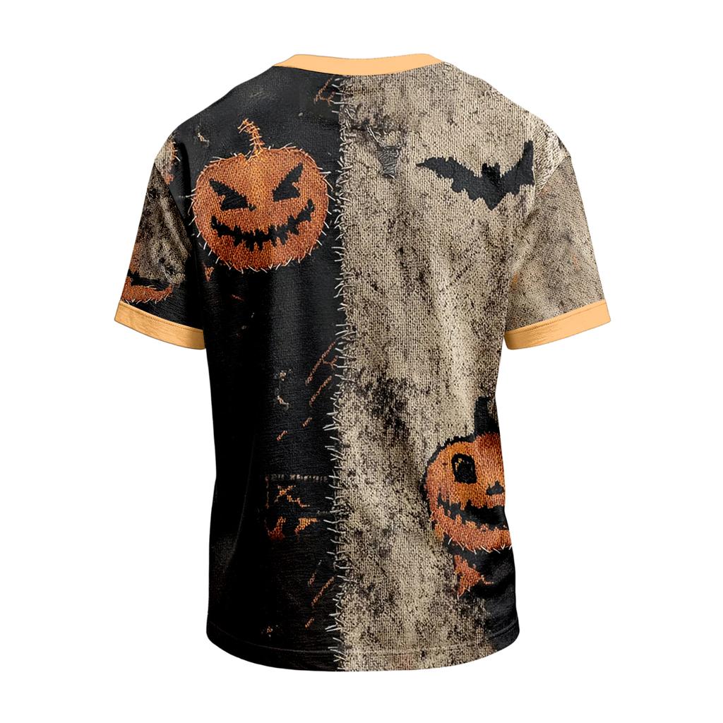 Herren T-Shirt mit kurzen Ärmeln und Halloween-Print Lässiges Mode-Oberteil