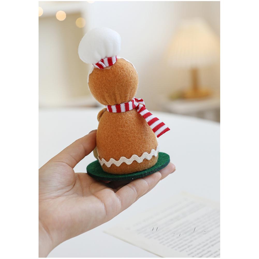 Christmas Spiced Cookie Man Plush Foam Figurine for Festive Decoration Suitable for Holiday Desktop and Shelf Use
