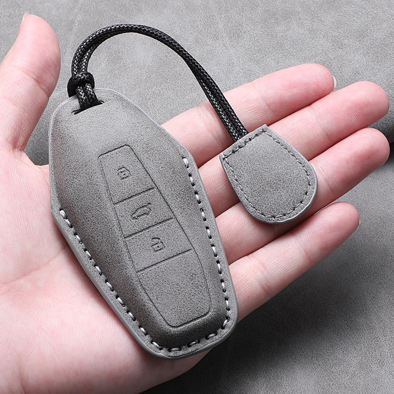 For Chery ICar 03 ICAR03 AIQAR EQ7 EQ5 EQ3 JAECOO J6 Keychain Accessories Sheepskin Leather Car Smart Key Case Cover Protector