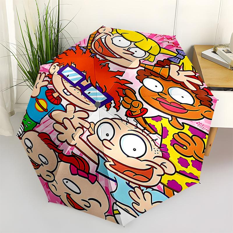Rugrats Automatic Opening/Closing Umbrella with 3 Fold Design and Iron Frame Perfect for Fans, Travelers, and Daily Use. Ideal Gift for Fest