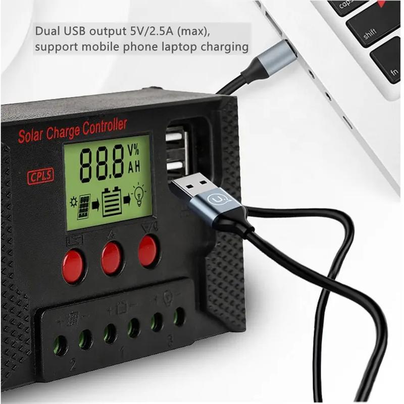 Solar Charge Controller 12V 24V Auto.PWM 10A 30A 60A for Solar Panel Battery Charging Street Light