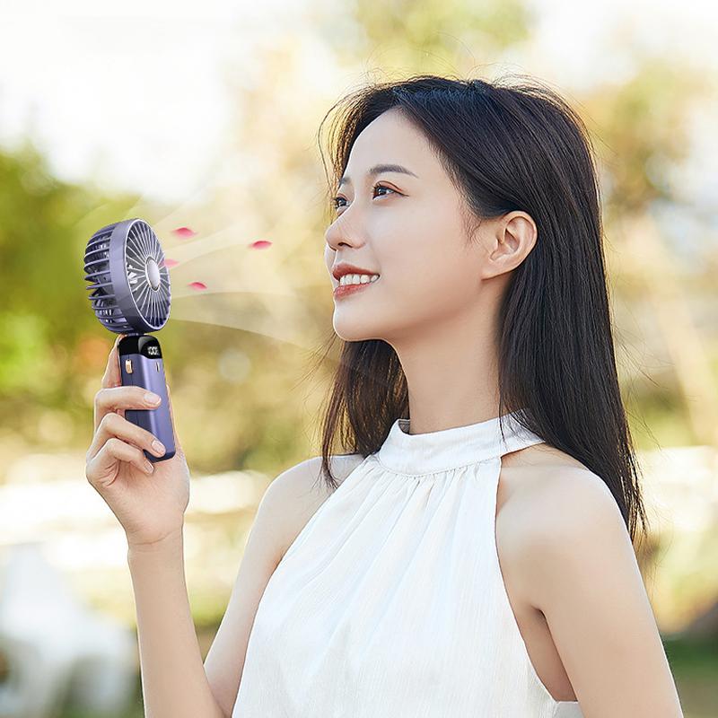 Usb Rechargeable Portable Handheld Fan – Cute Plastic Design, Dual Use (Handheld/Stand), Summer Cooling Fan For Kids & Adults