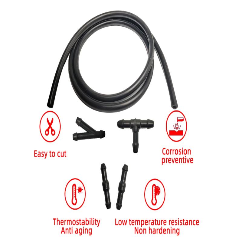 Windshield Wiper Washer Nozzle Hose With Connector Kit T Y I 3 Types Joint Windscreen Spray Jet Water Hose Fluid Tube Joiner