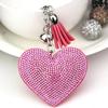 Rhinestone Heart Finger Keychain Bling Crystal Strap Pendant for Key Keychain Handbag Wallet Key Accessories Gift for Women