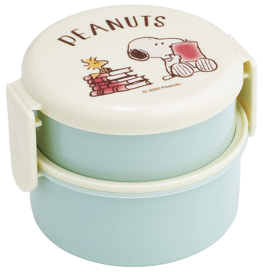 

Skater Bento Rice Ball Made in Box, 500ml, 2-Tier, Round, Case, Antibacterial, Japan, Snoopy, Peanuts, Comic, ONWR1AG-A