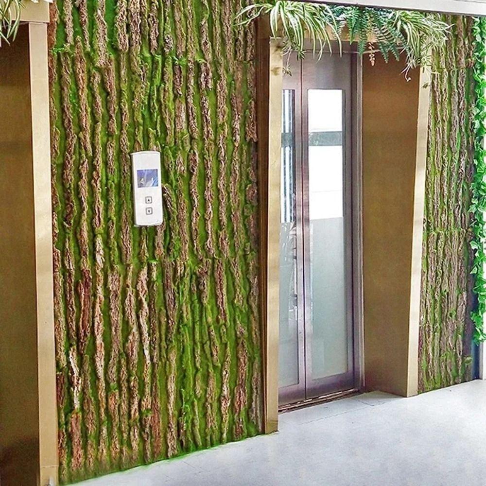 DIY Green Plant Bark Beautiful Water Pipe Pillar Cover Fake Tree Bark  Wall Decoration