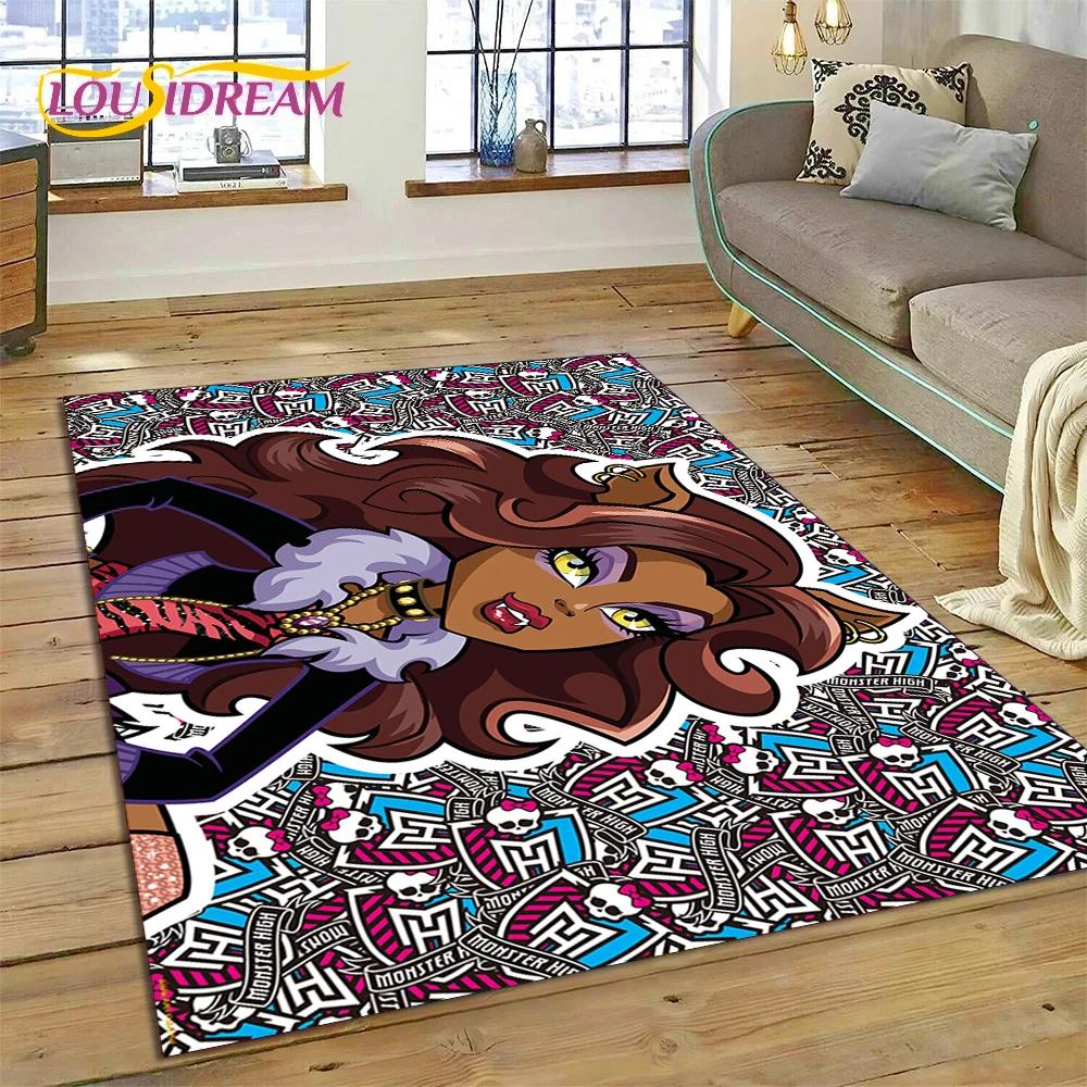 Cartoon Monster High Draculaura Vampire Rug Carpet for Living Room Bedroom Home Decor,Non-slip Decoration for Sofa Doormat Gift