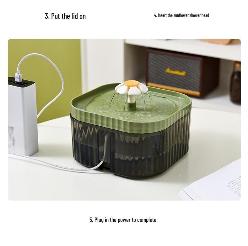 Smart Pet Water Fountain with Automatic Circulation and Filtered Flow for Cats and Dogs