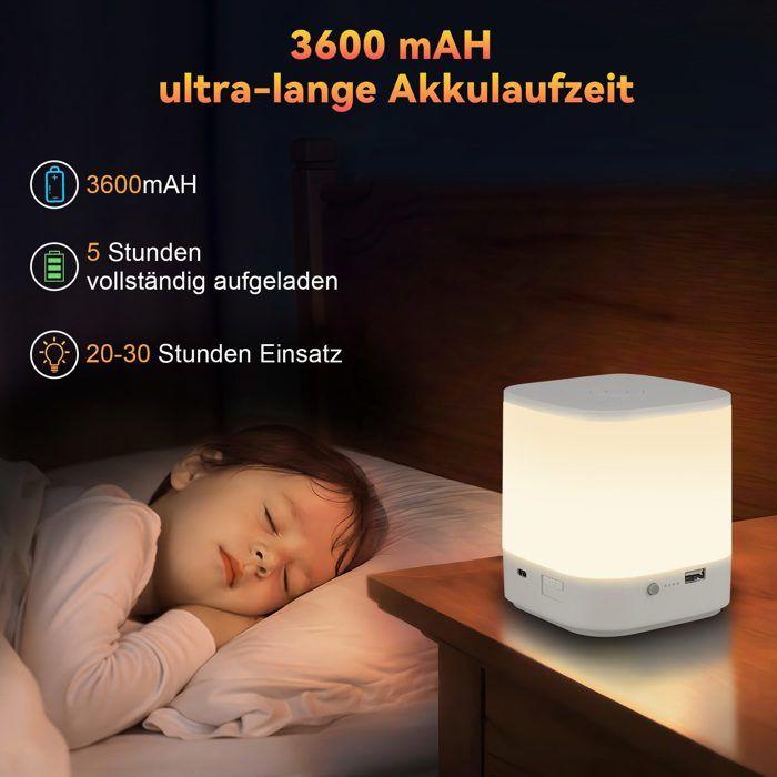 Lampe de chevet - NETTLIFE - LED tactile - Batterie 3600 mAh - Rechargeable USB - 3 températures