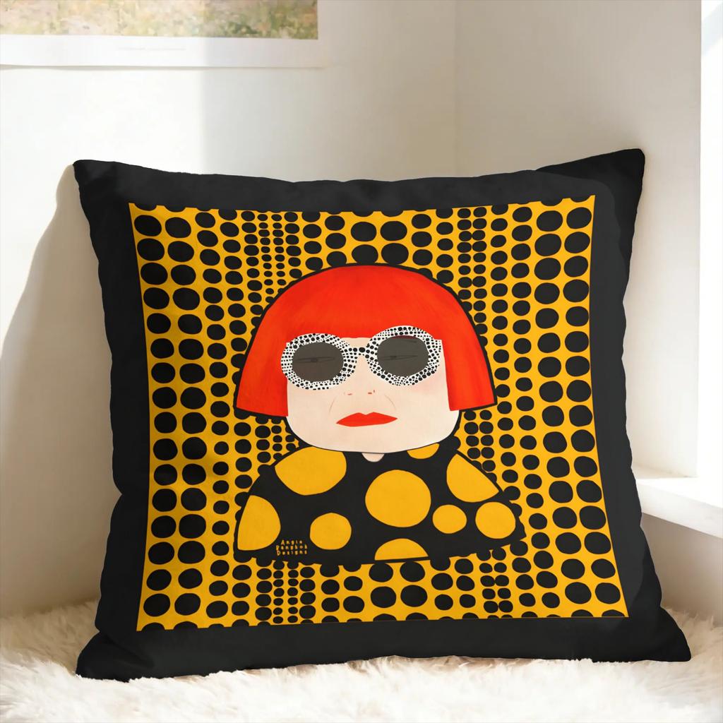 Pillow Case Yayoi K-Kusama Dots Print Pillow Cover For Sofa Home Decoration Funny Pillowcases