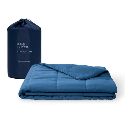 BRAIN SLEEP All-Season Comforter, Single, Cosmic Blue. Perfect for Spring, Summer, Fall, and Winter. Features Automatic Temperature-regulating Fabric