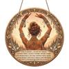 2D Flach, 1 Stück Rundes Aluminium-Hängeschild, Vintage-Plakette mit „Inspirierenden Zitaten und Bohemian Female Empowerment“, Mystische Spirituelle Energie