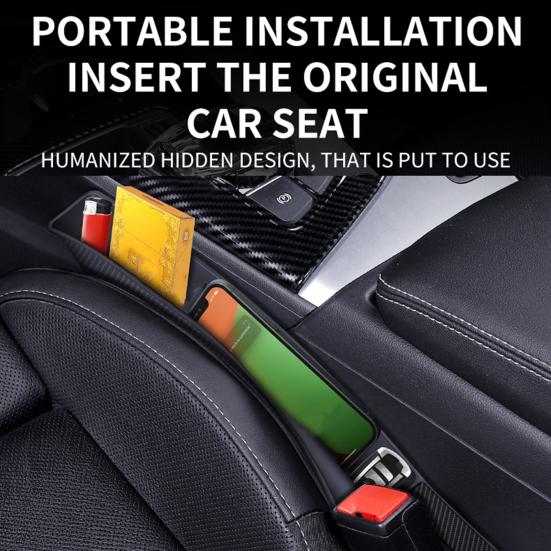 2Pcs Car Seat Gap Fillers Automotive Seat Organizer Large Capacity Easy Installation Universal Car Interior Seat Gap Storage Box