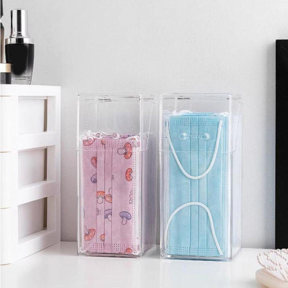 Transparente Transparente Masken Aufbewahrungsbox Klappdeckel Stifte Aufbewahrungsbehälter Stifthalter Schlafzimmer