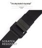 Unisex Black Metal Double Ring Buckle Elastic Canvas Belt for All Seasons