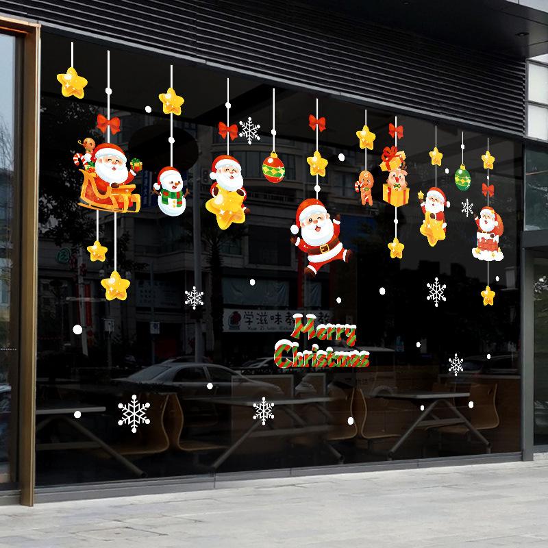 Christmas Window Stickers Christmas Wall Sticker Kids Room Wall Decals Merry Christmas Decorations For Home New Year Stickers