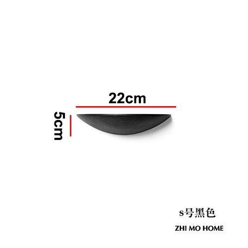 Modern Semicircular Solid Wood Wall Shelf