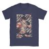 Ryu Streets Fighters T Shirts Men Pure Cotton Vintage T-Shirts Round Collar Game Tees Short Sleeve Clothing Plus Size