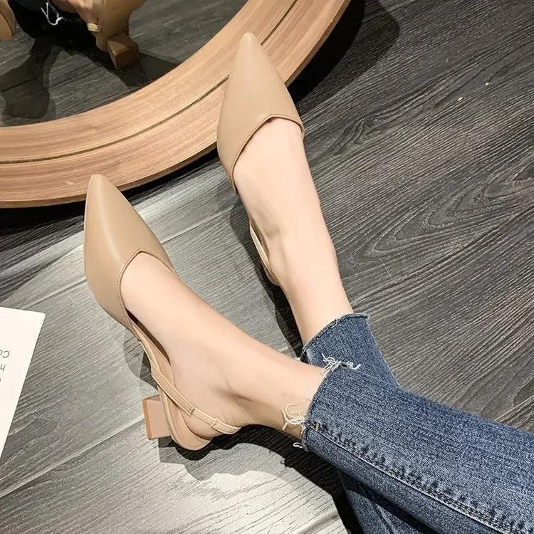 Women Pumps Summer Fashion Sexy Pointed Toe Women's High Heels Shoes Sandals 2024 New Ladies Wedding Party Mules Shoes Slippers