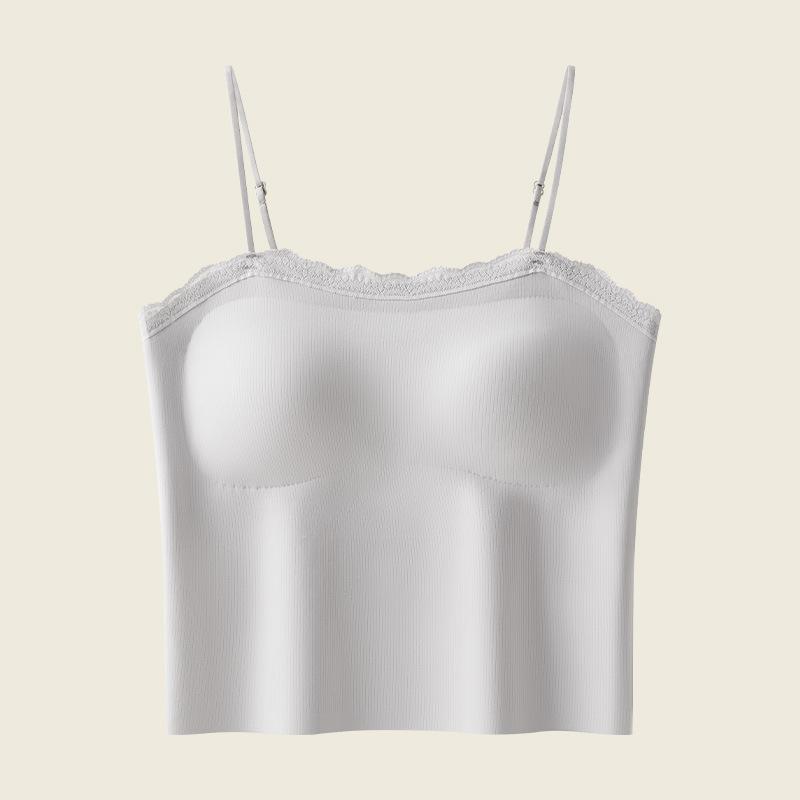 Small Sling Vest with Chest Pad Inside, Bra Integrated Tube Top - Beautiful Back Integrated