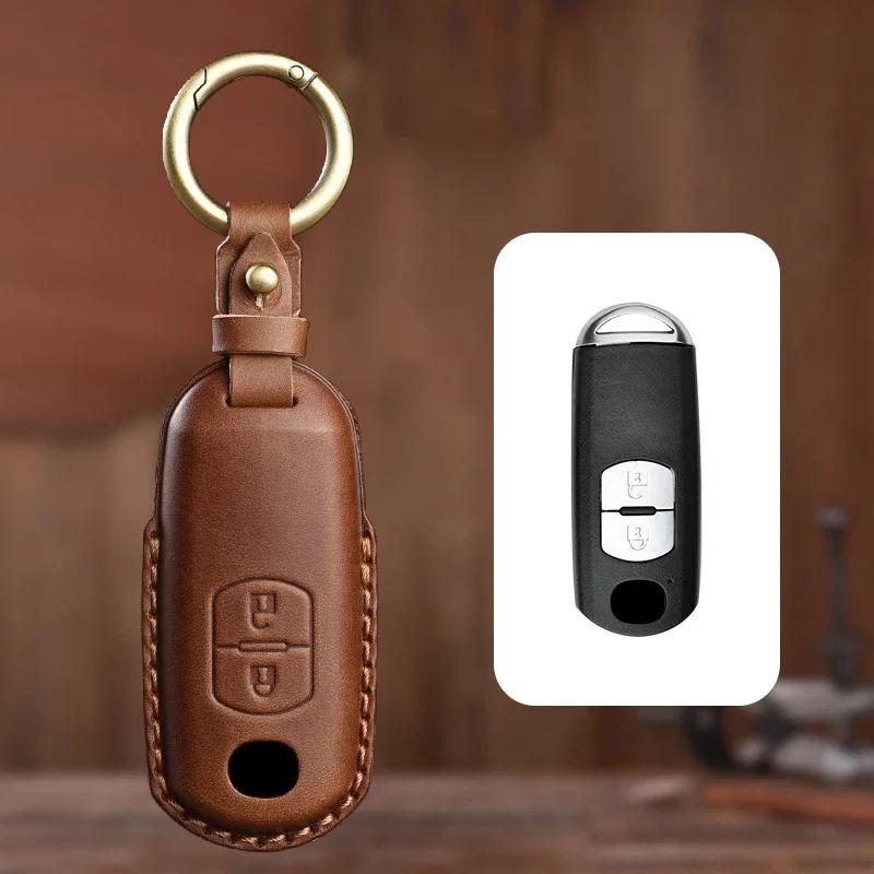 Key Case for Car Genuine Leather Protector For Mazda 2 3 6 Atenza Axela Demio CX-5 CX5 CX-3 CX3 CX7 CX-7 CX-9 CX9 MX5 2 3 Key C